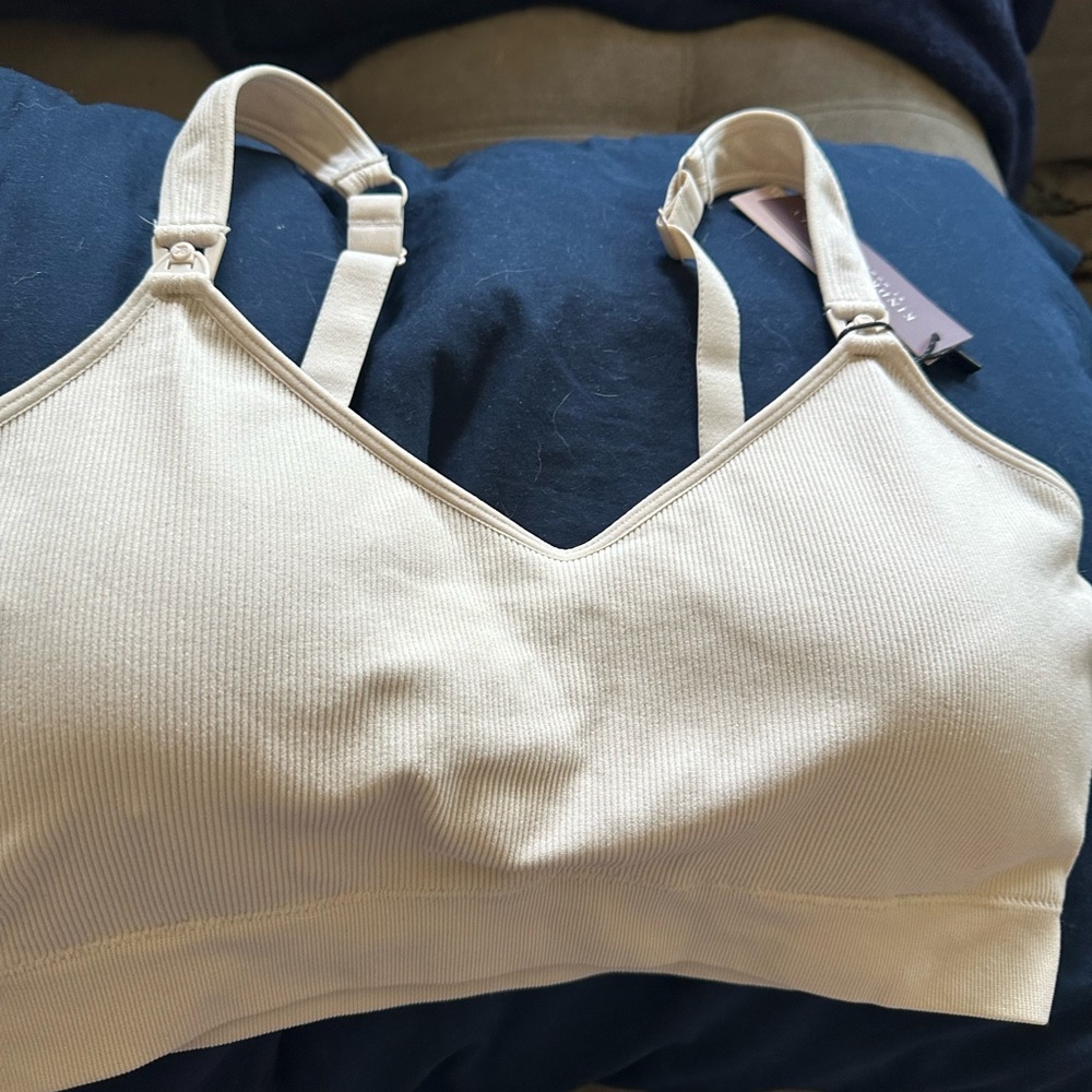 Kindred Bravely Cream Ribbed Nursing Bra